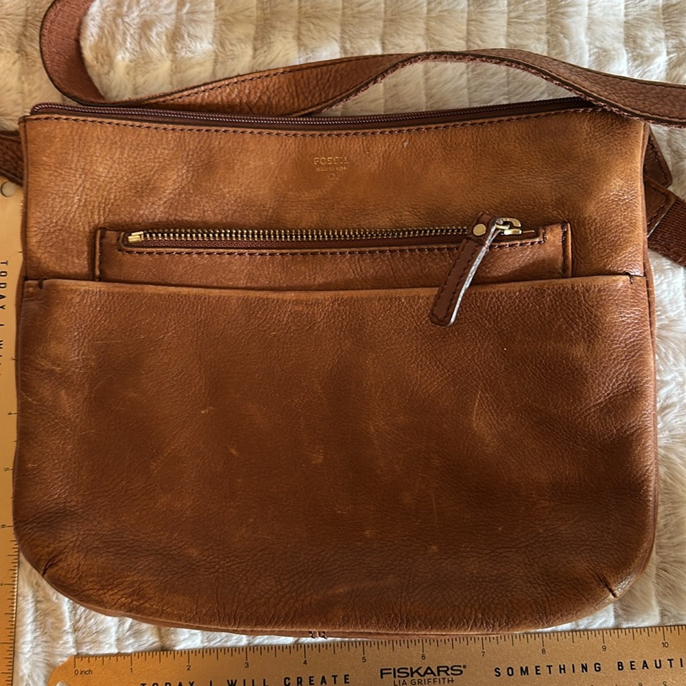 Fossil Brown Leather Crossbody Bag - Picture 2 of 7